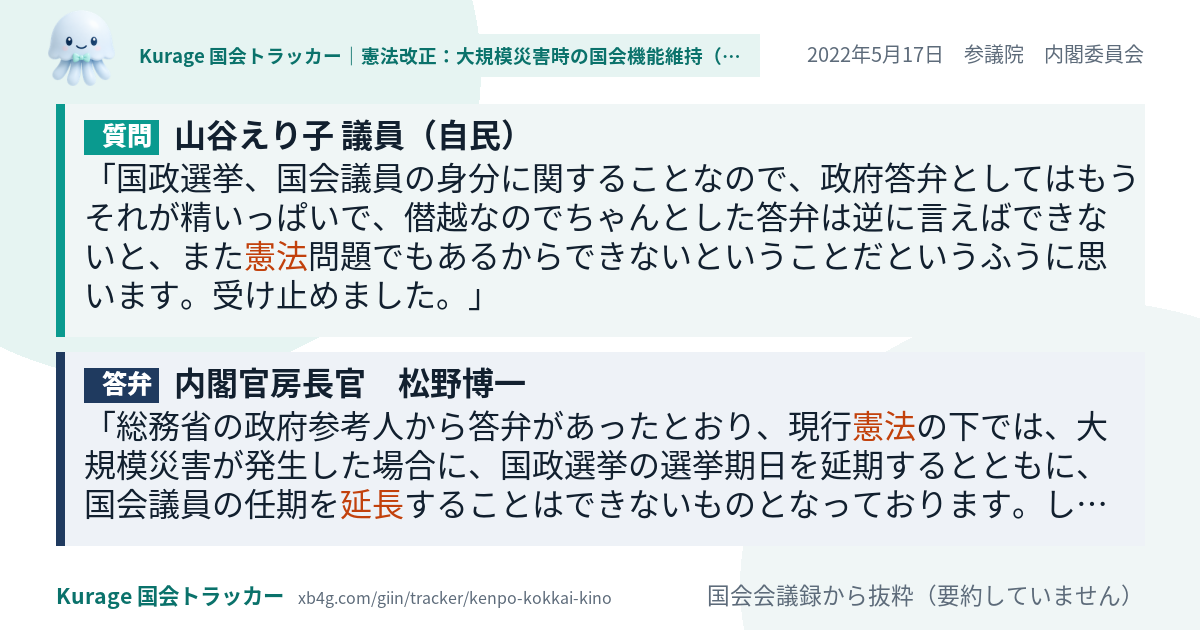 質問と答弁のカード