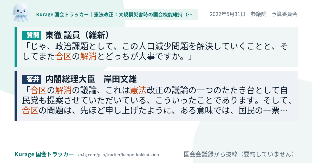 質問と答弁のカード