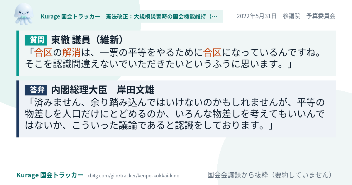 質問と答弁のカード