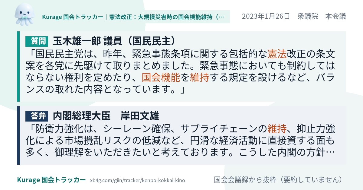質問と答弁のカード
