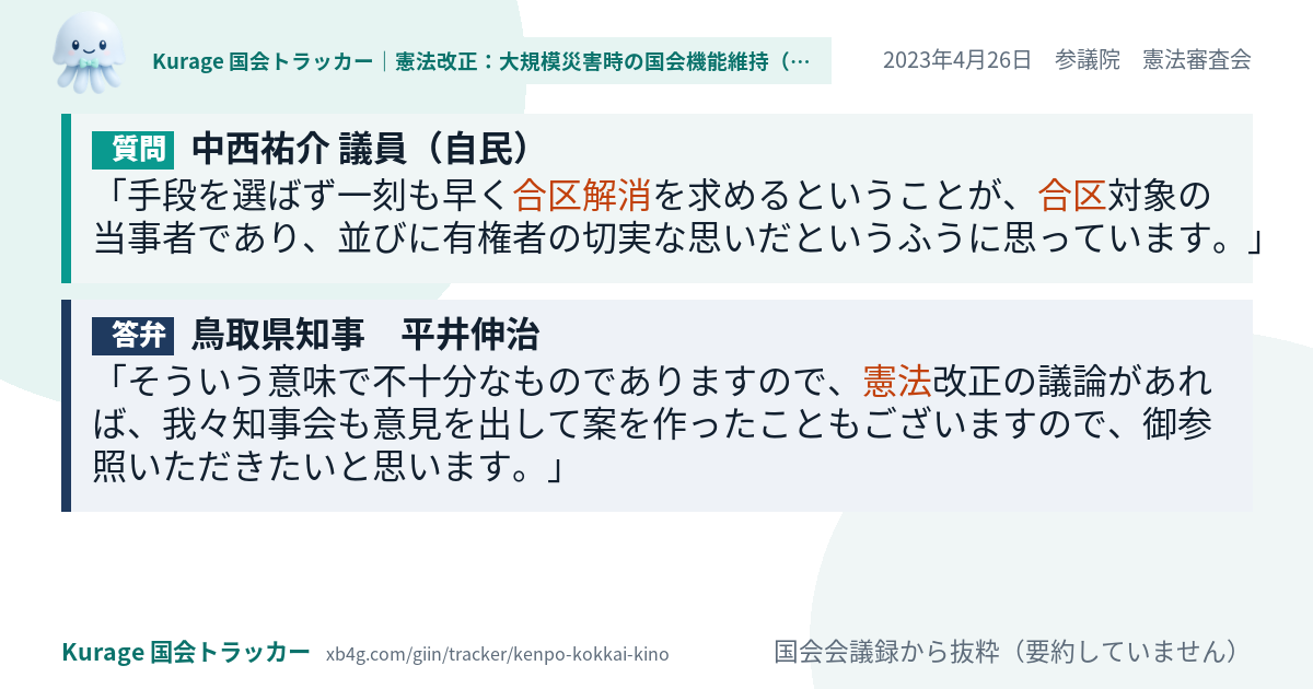 質問と答弁のカード