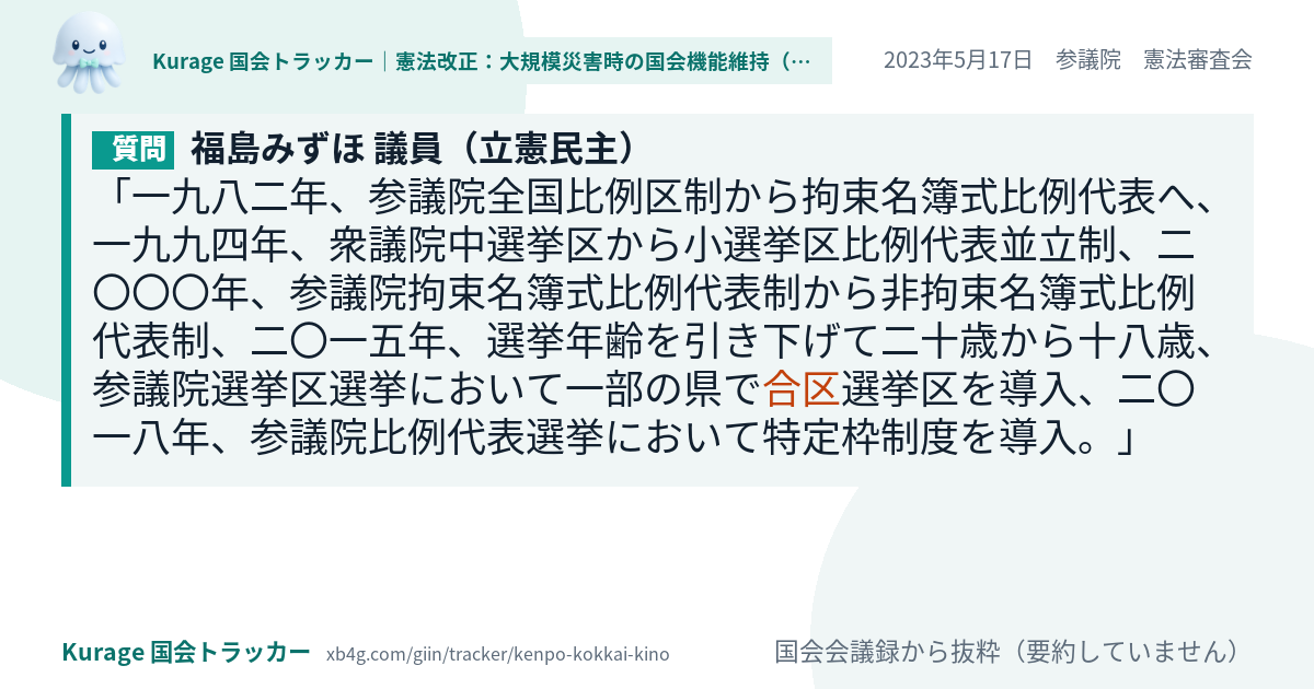 質問と答弁のカード