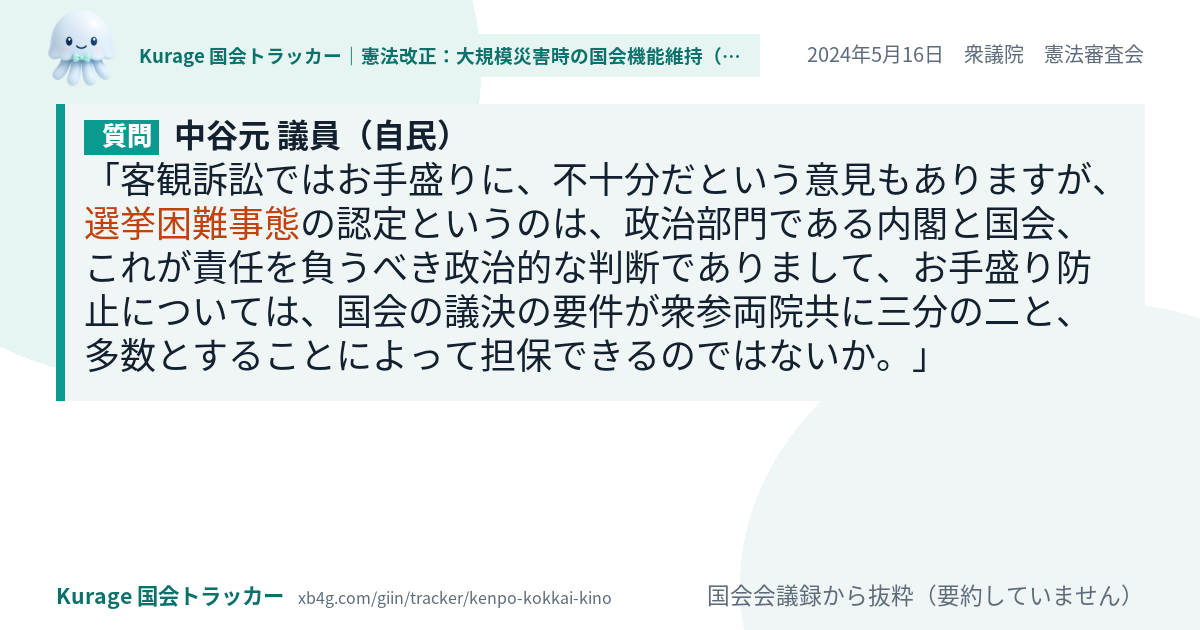 質問と答弁のカード