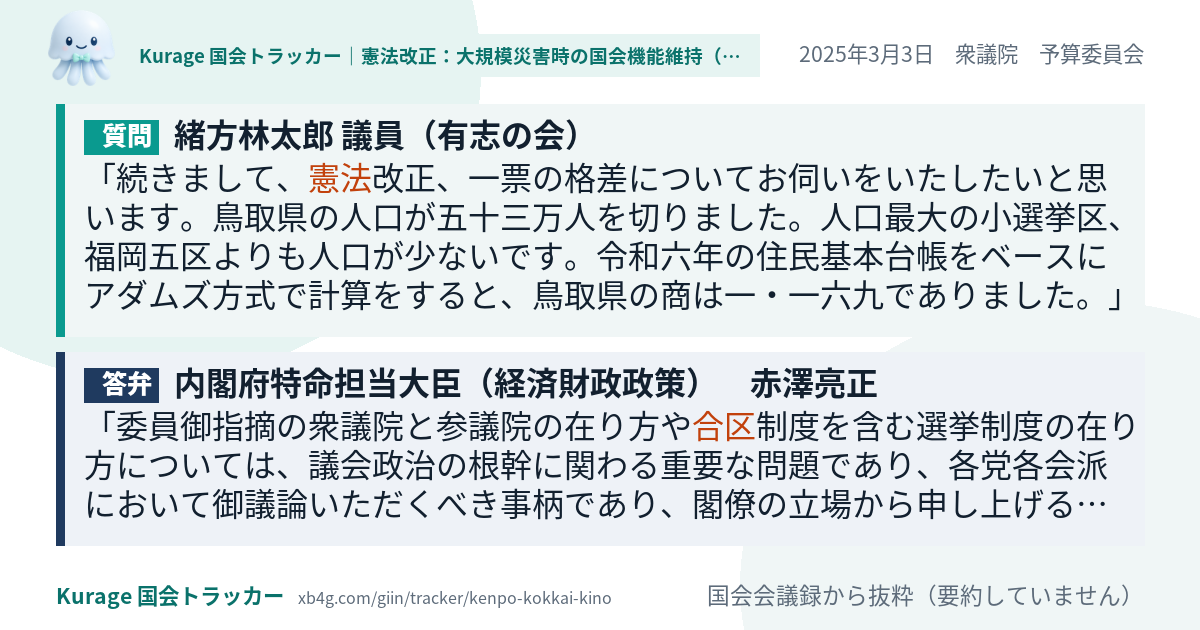 質問と答弁のカード