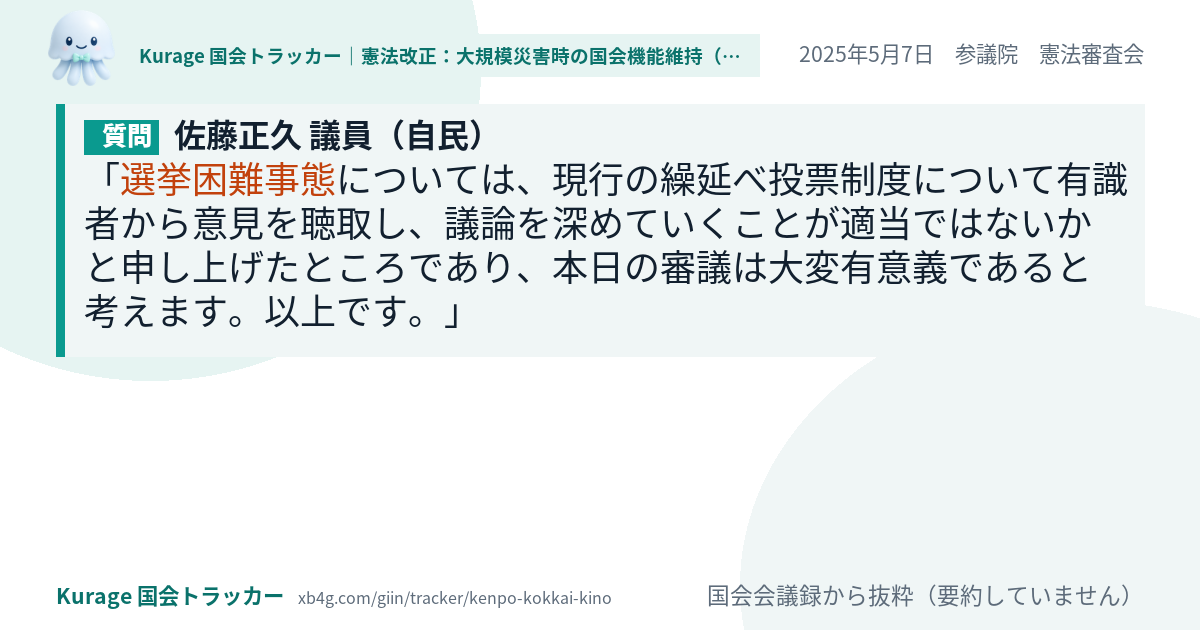 質問と答弁のカード