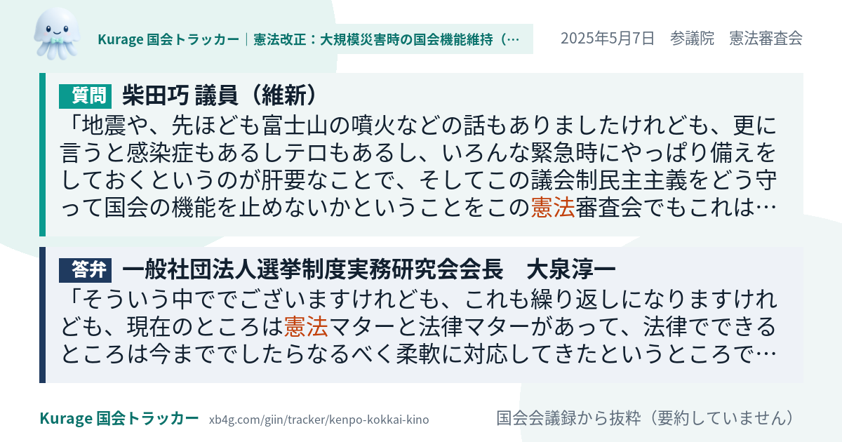 質問と答弁のカード
