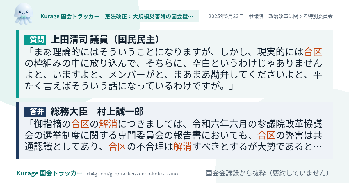質問と答弁のカード