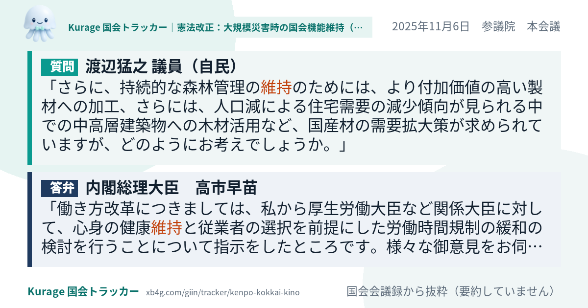 質問と答弁のカード