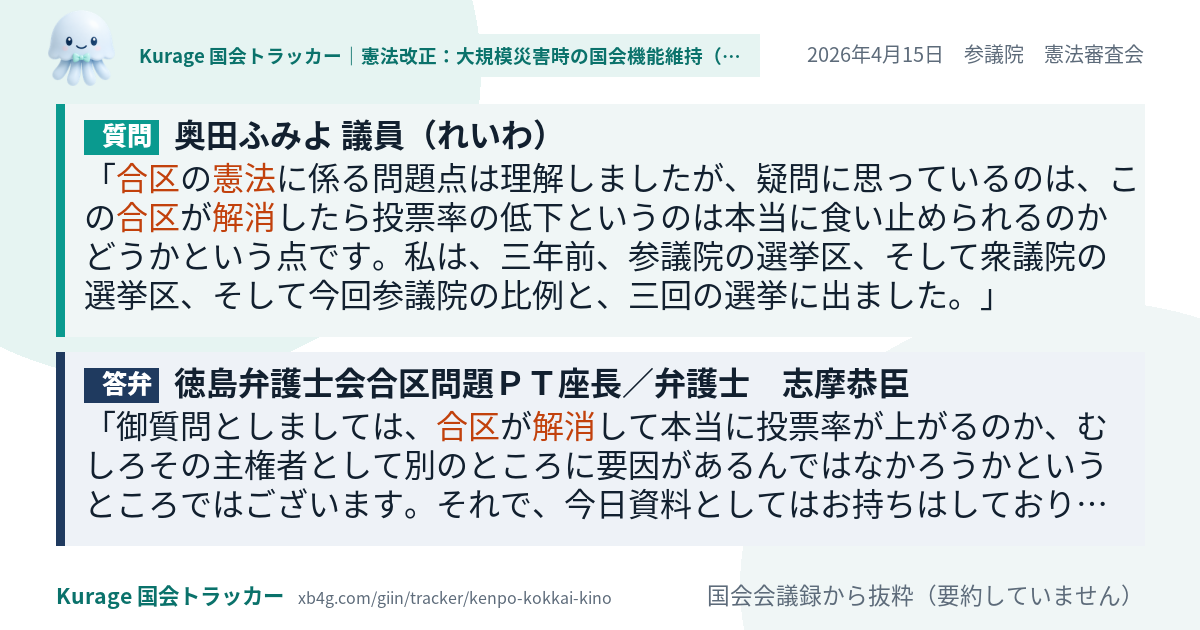 質問と答弁のカード