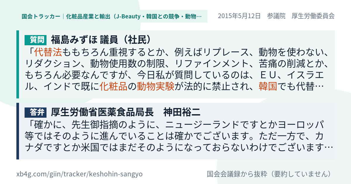 質問と答弁のカード
