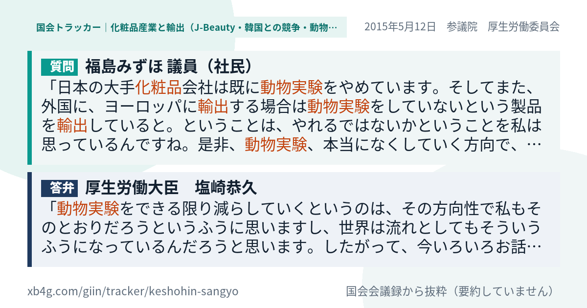 質問と答弁のカード