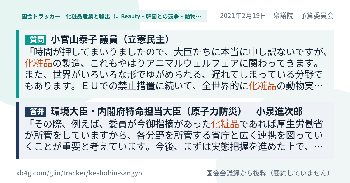 質問と答弁のカード
