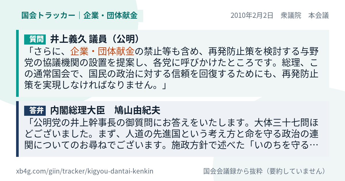 質問と答弁のカード
