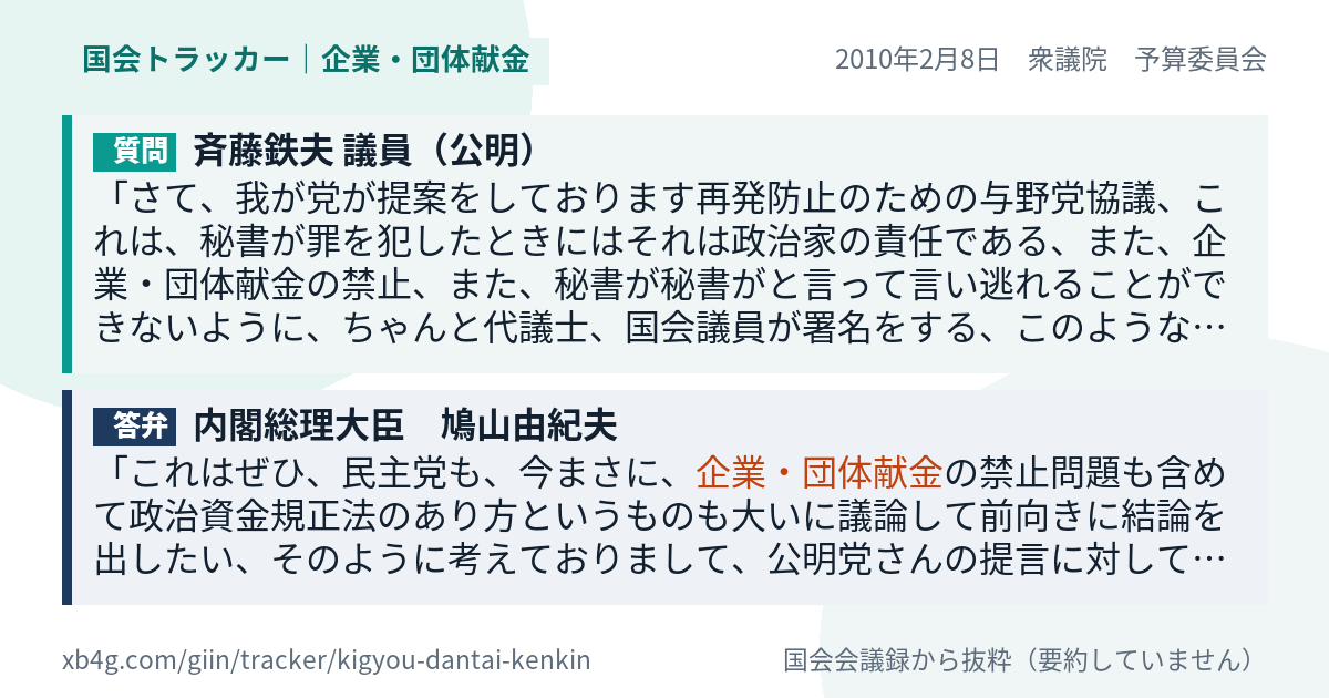 質問と答弁のカード