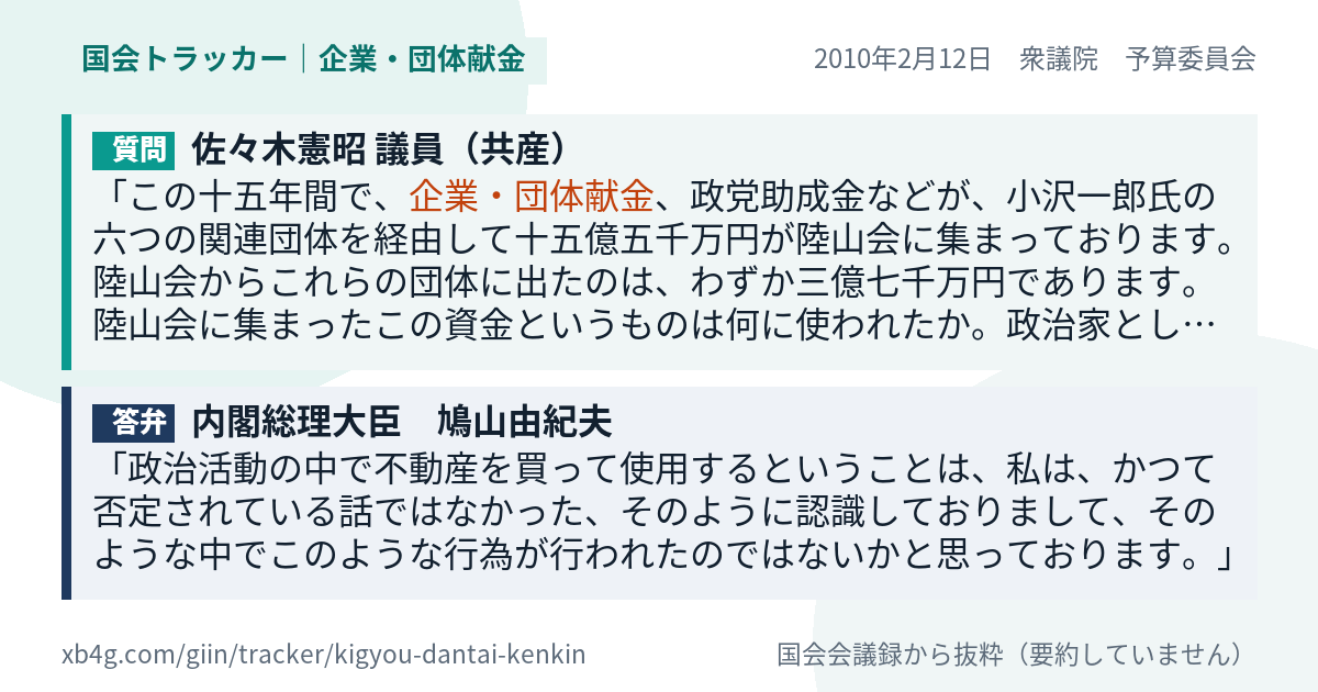 質問と答弁のカード