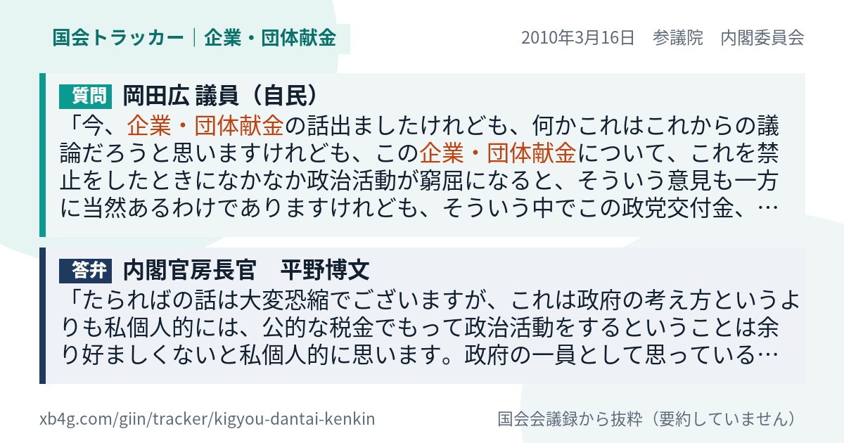 質問と答弁のカード