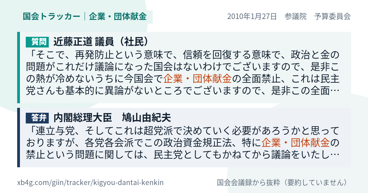 質問と答弁のカード