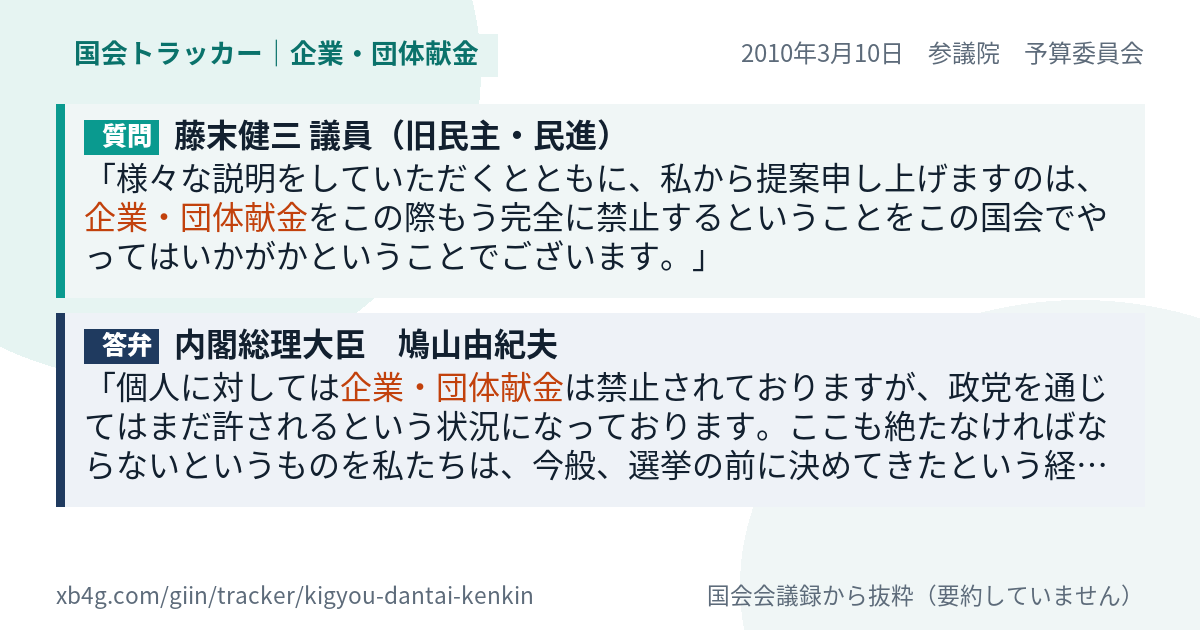 質問と答弁のカード