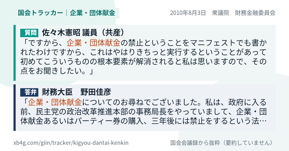 質問と答弁のカード
