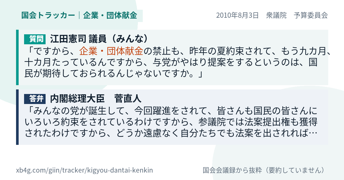 質問と答弁のカード