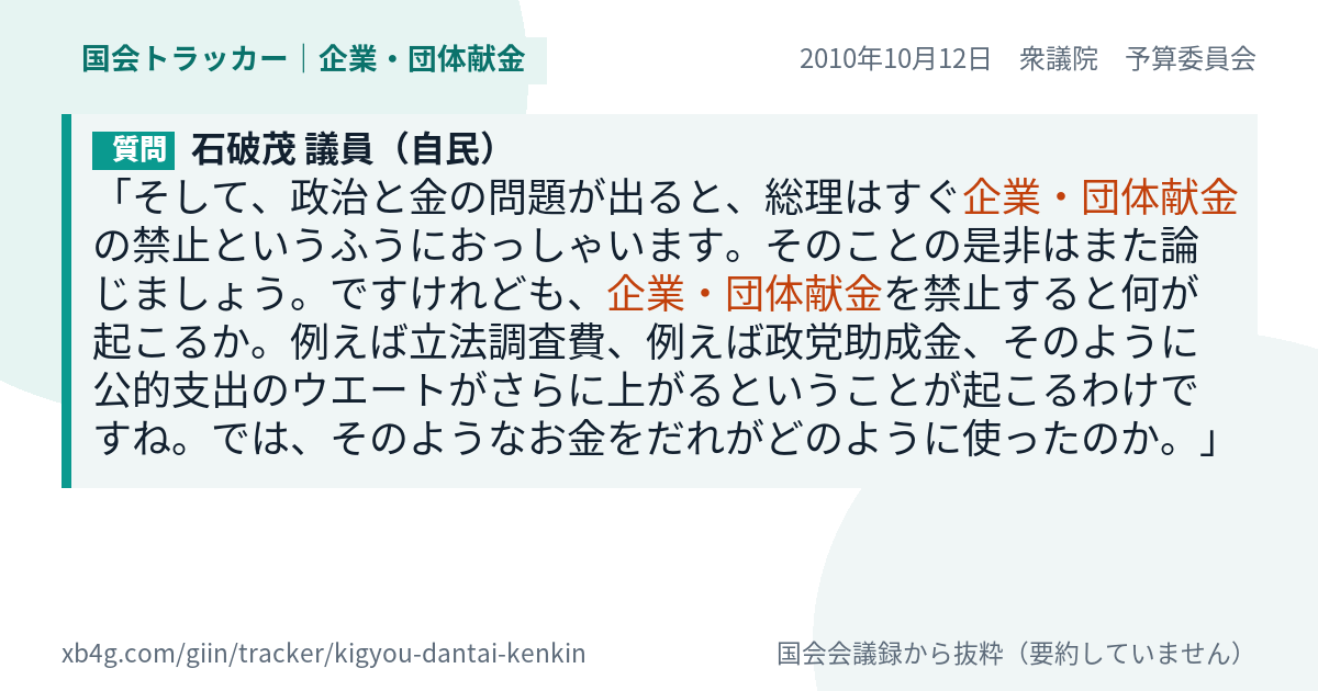 質問と答弁のカード
