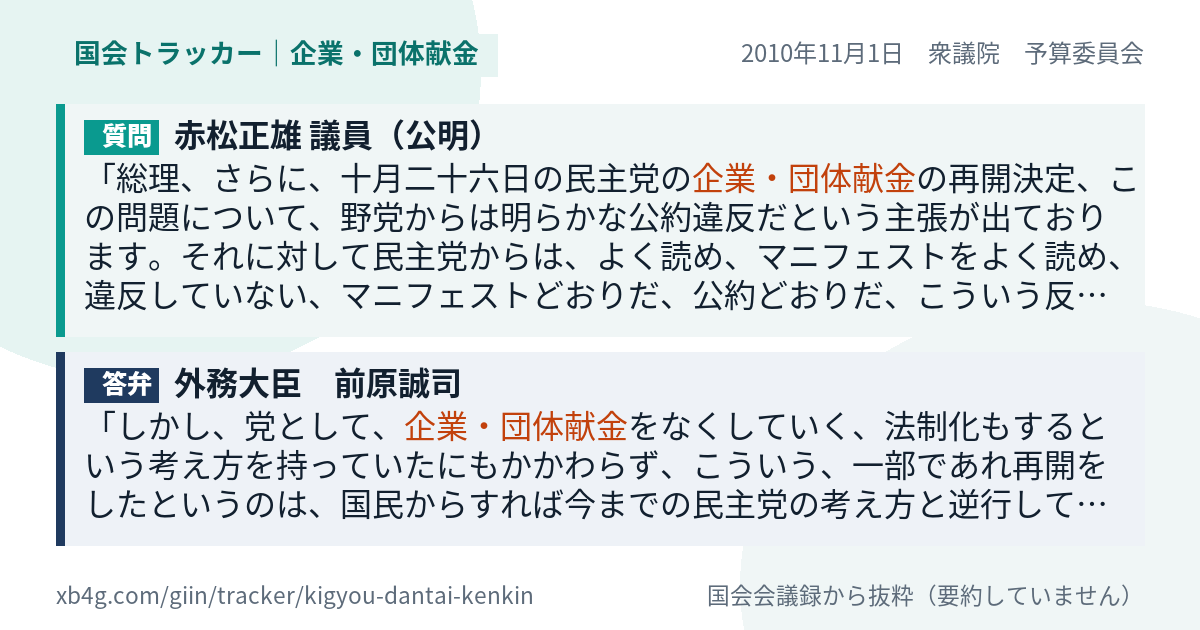 質問と答弁のカード