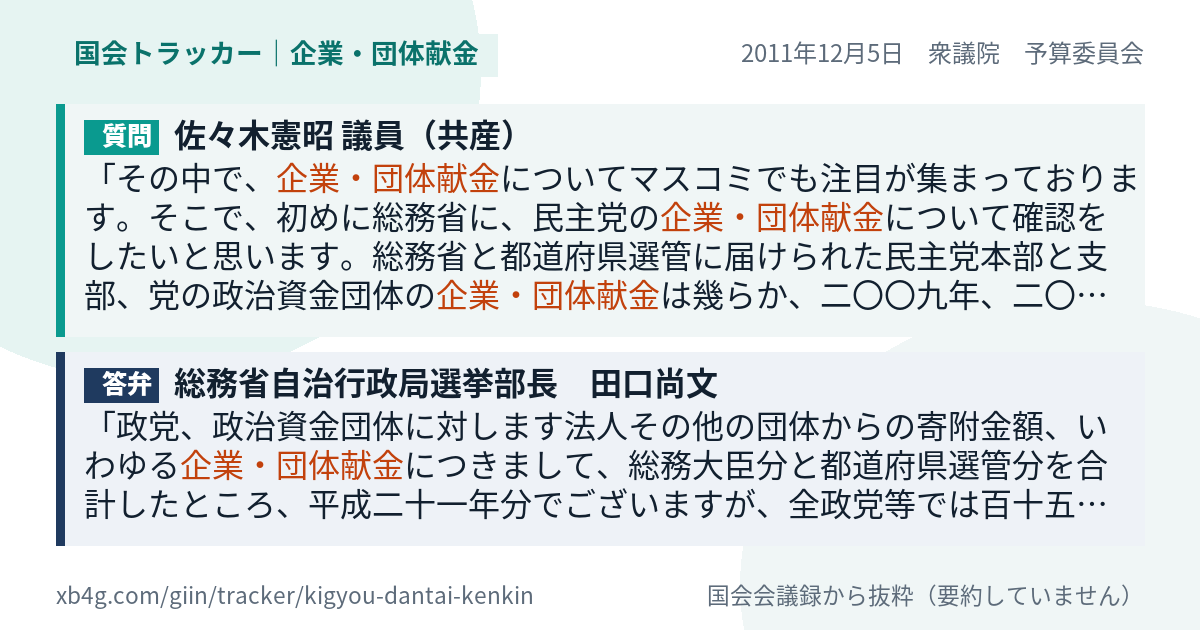 質問と答弁のカード
