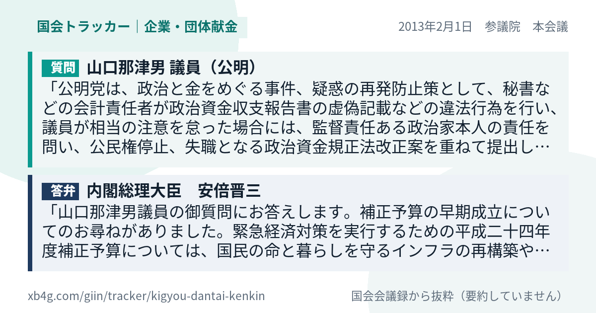 質問と答弁のカード