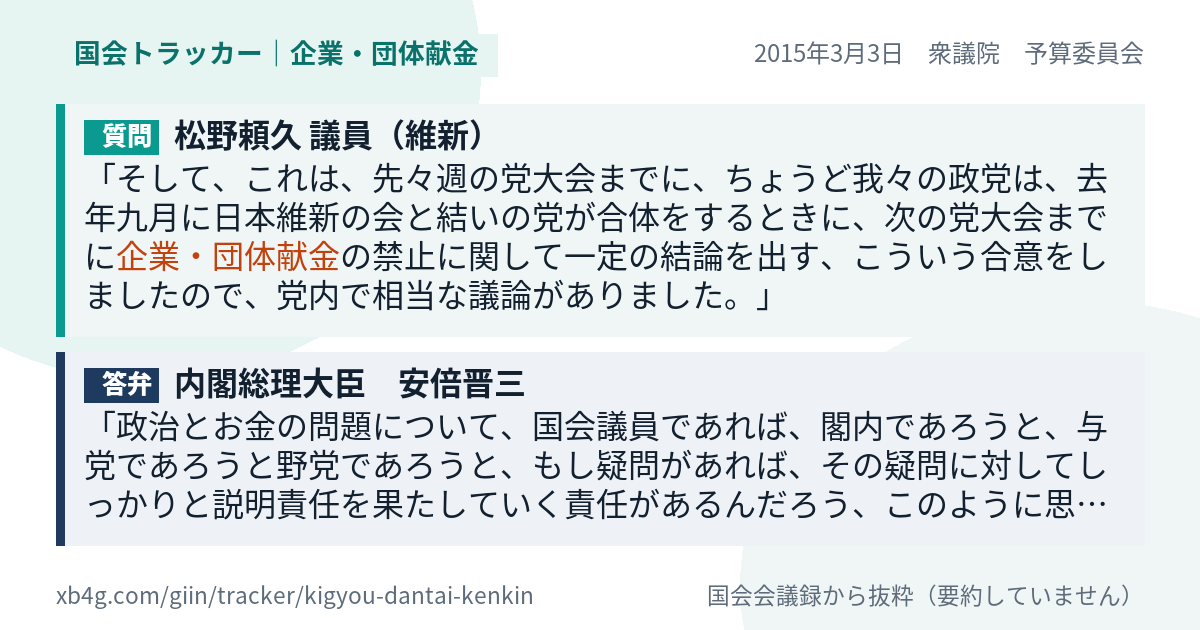 質問と答弁のカード