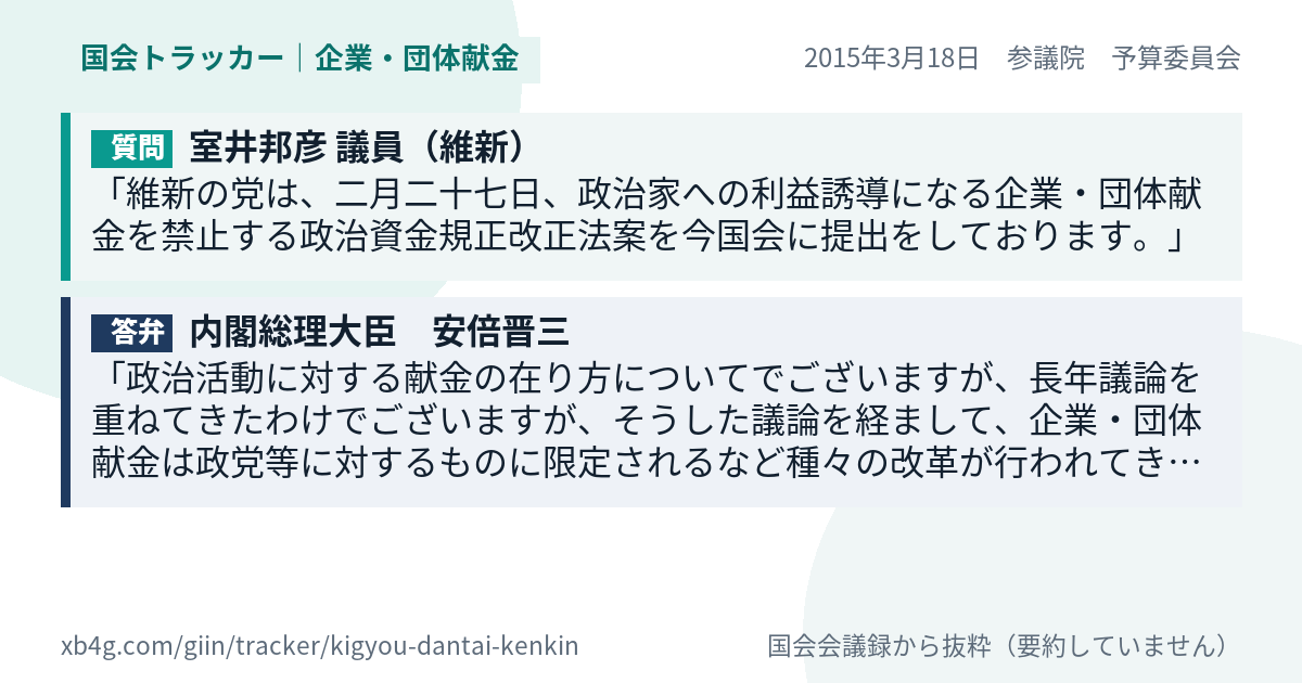 質問と答弁のカード
