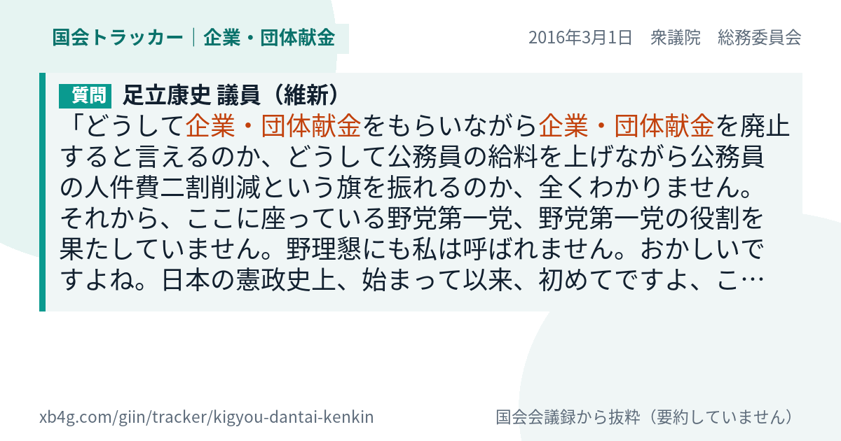 質問と答弁のカード
