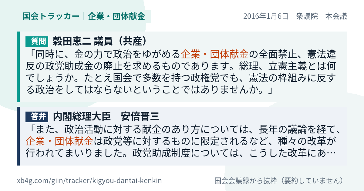 質問と答弁のカード