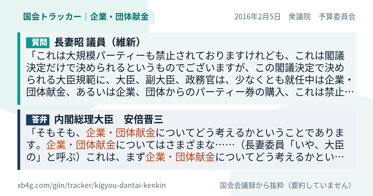 質問と答弁のカード