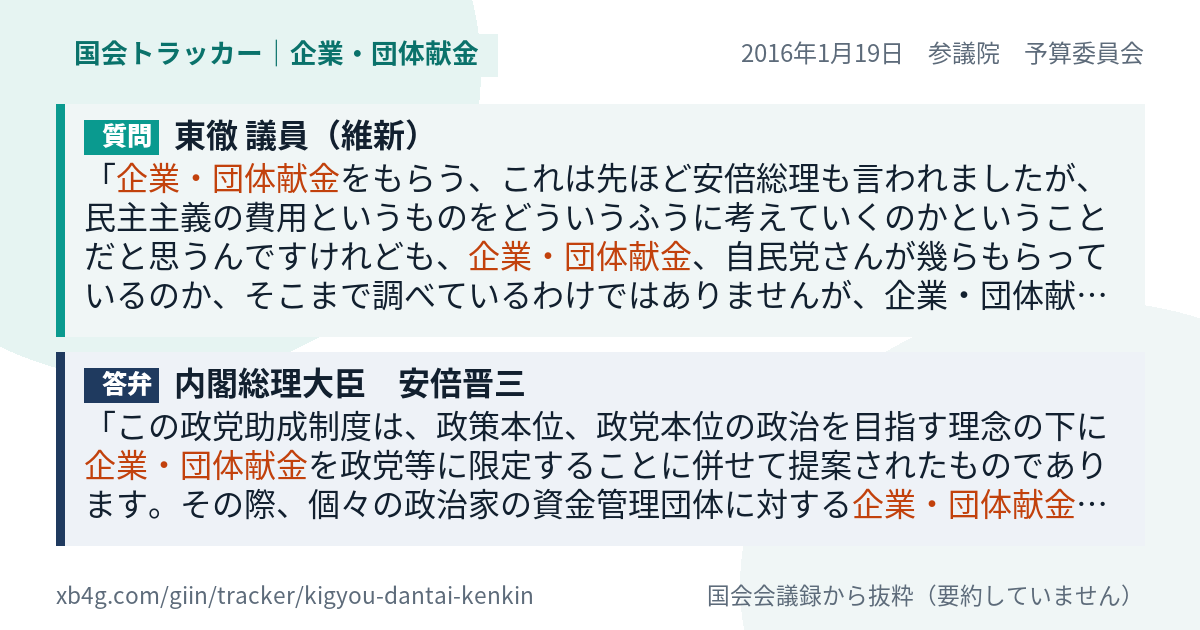 質問と答弁のカード