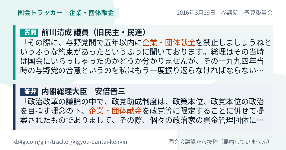 質問と答弁のカード