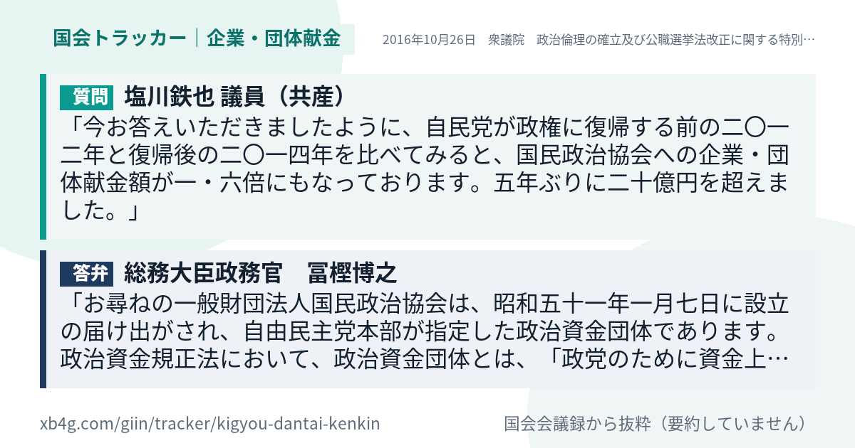 質問と答弁のカード