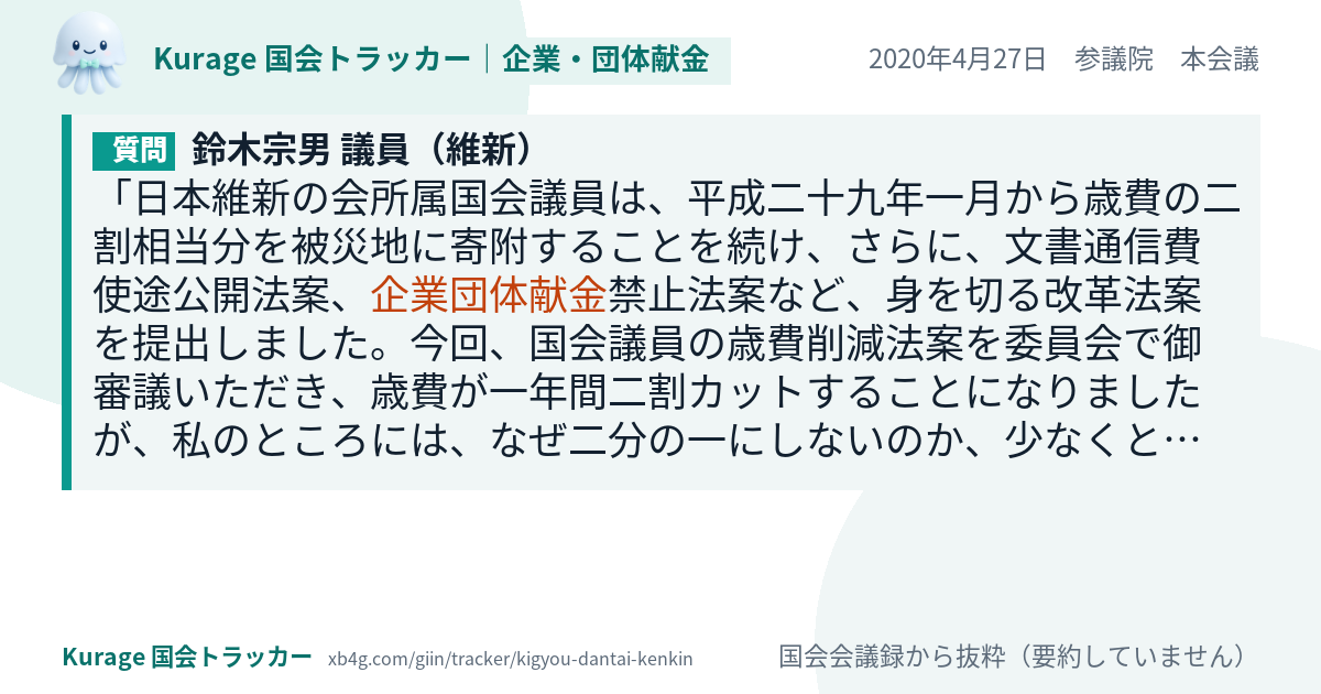 質問と答弁のカード