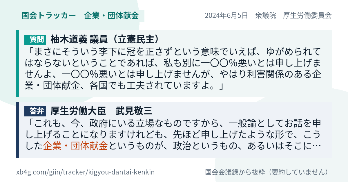 質問と答弁のカード