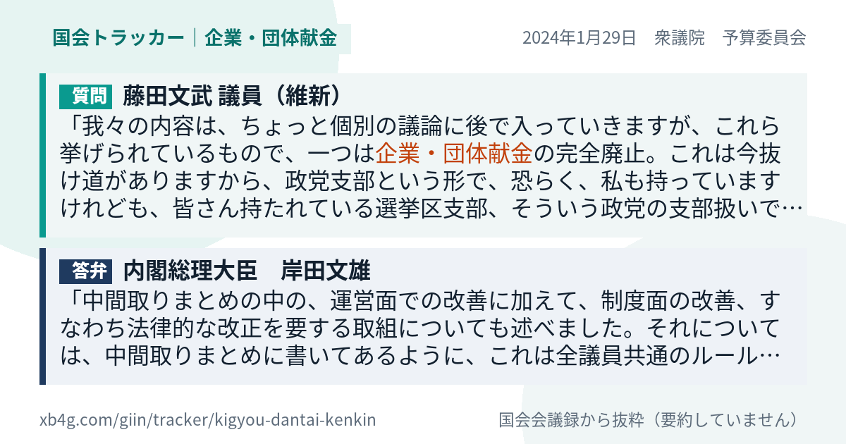 質問と答弁のカード