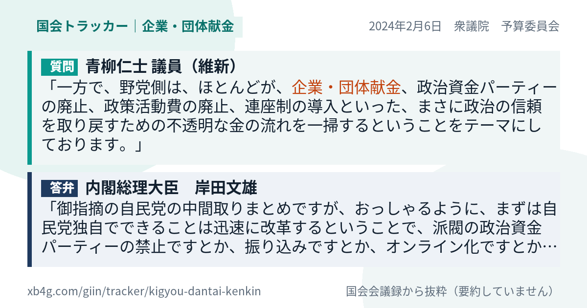 質問と答弁のカード