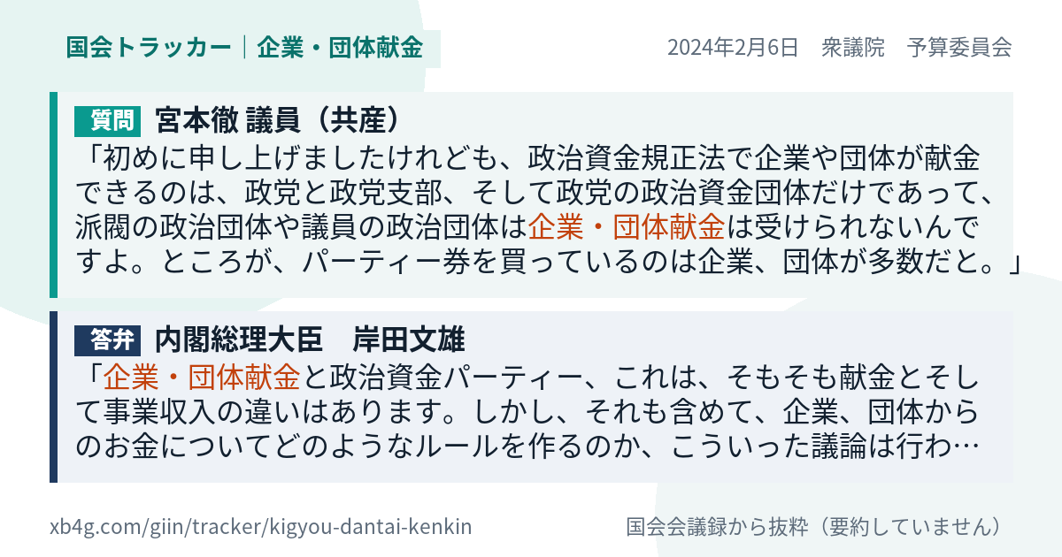質問と答弁のカード