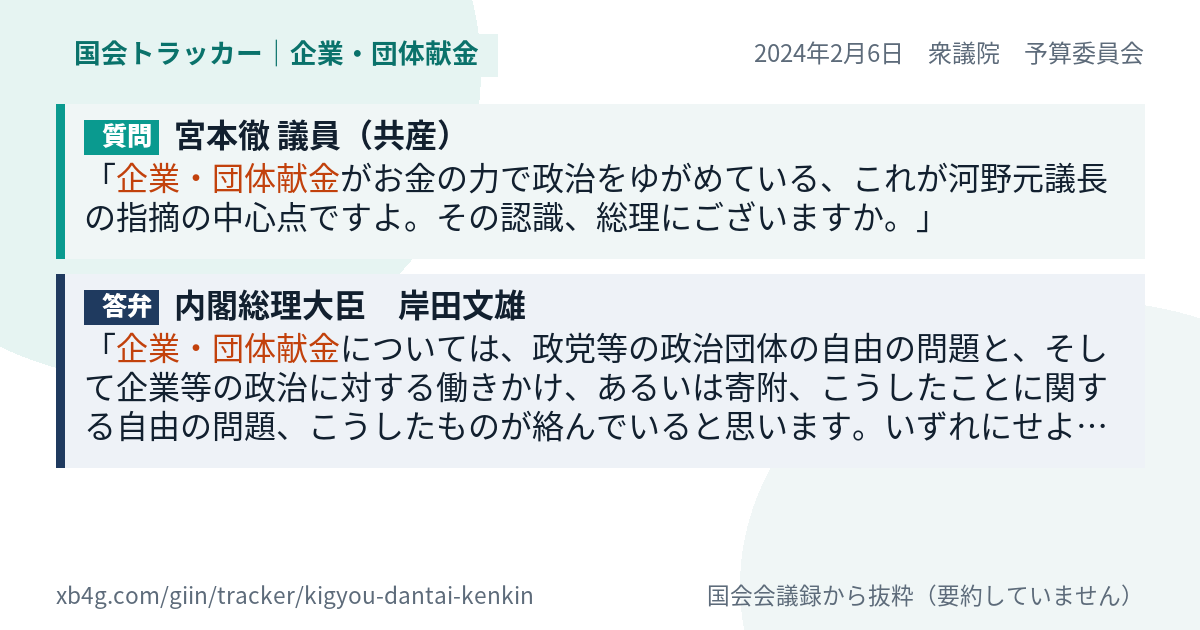 質問と答弁のカード