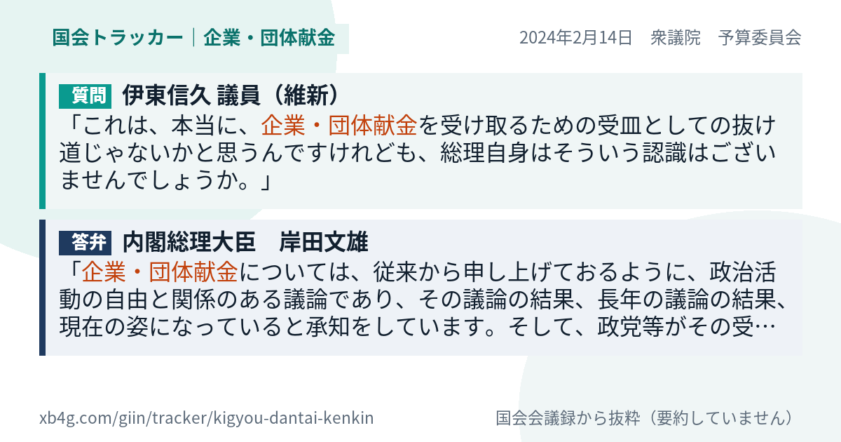 質問と答弁のカード