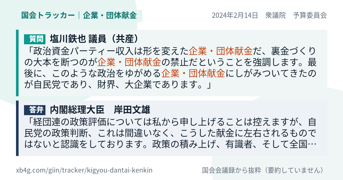 質問と答弁のカード