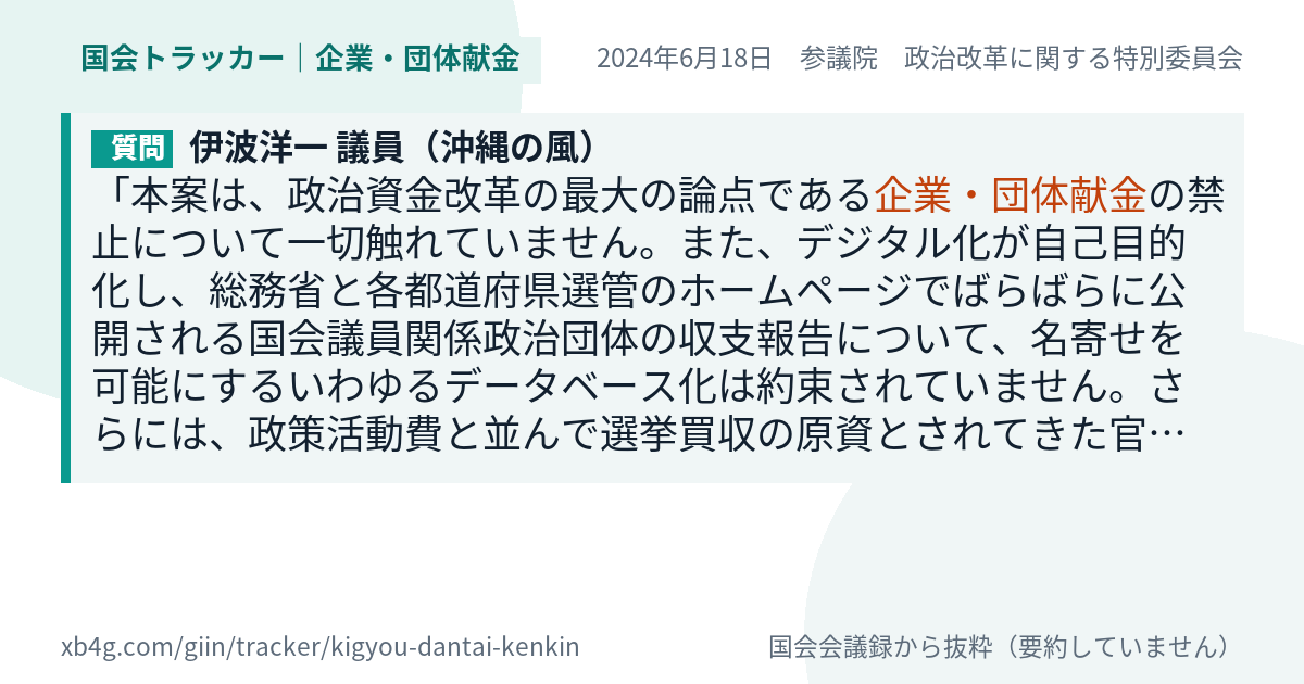 質問と答弁のカード