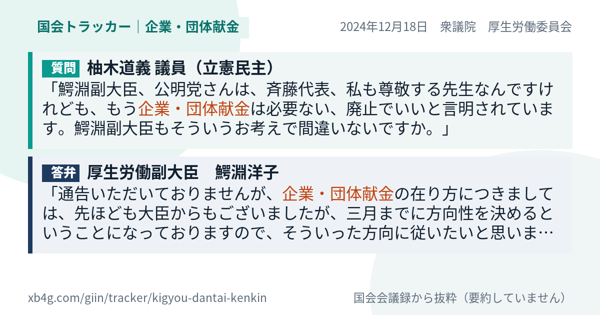 質問と答弁のカード
