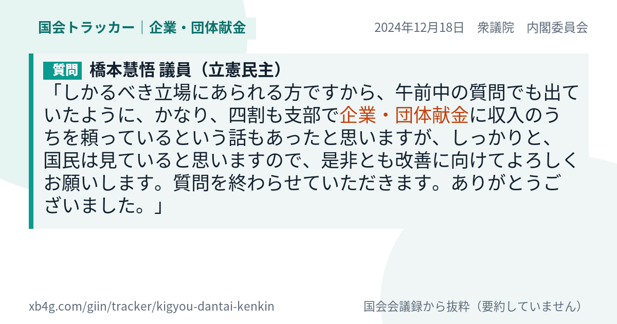 質問と答弁のカード