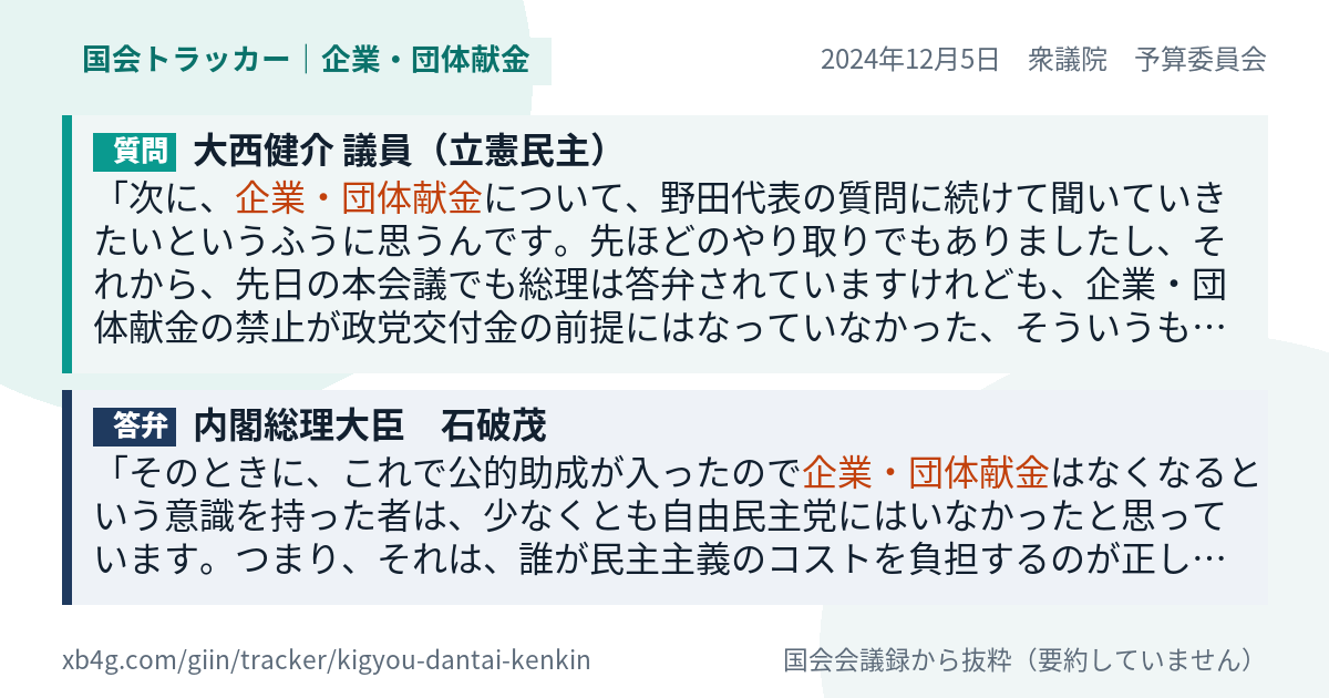 質問と答弁のカード