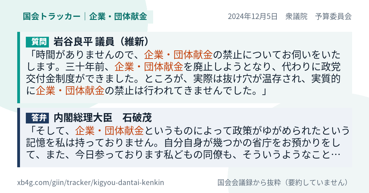 質問と答弁のカード