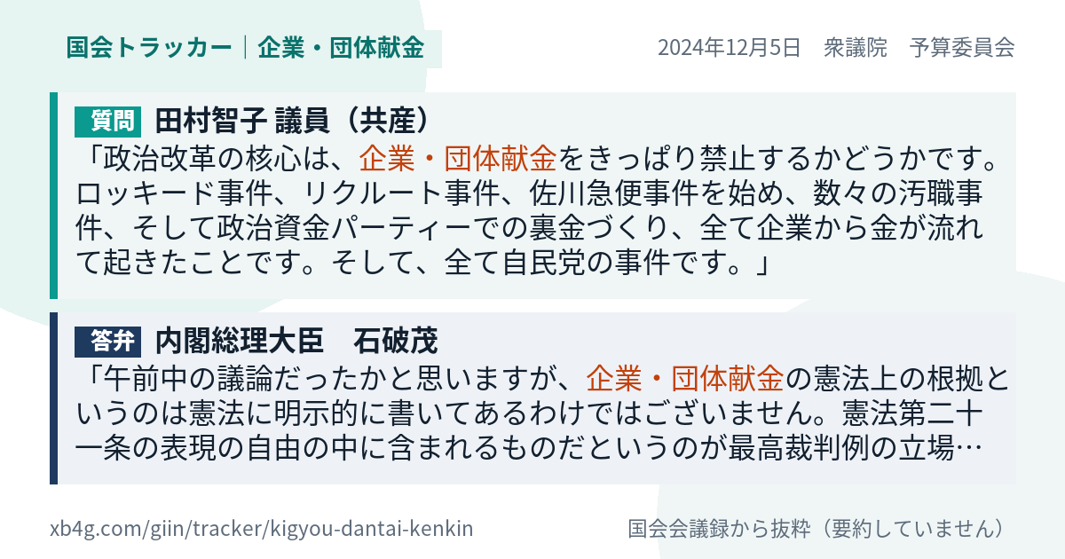 質問と答弁のカード